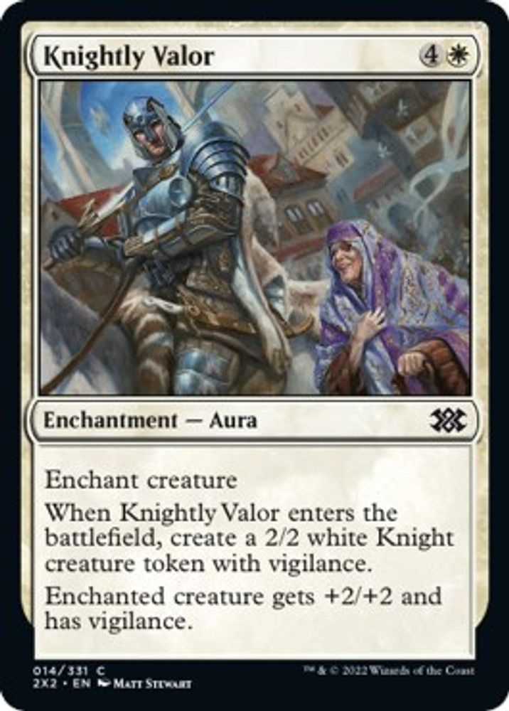 2022 Magic: The Gathering: Double Masters 2022 (2X2) - Knightly Valor (#14, Common) (, Near Mint)