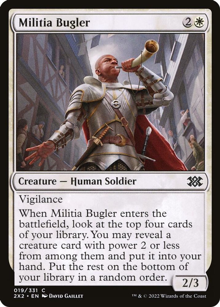 2022 Magic: The Gathering: Double Masters 2022 (2X2) - Militia Bugler (#19, Common) (, Near Mint)