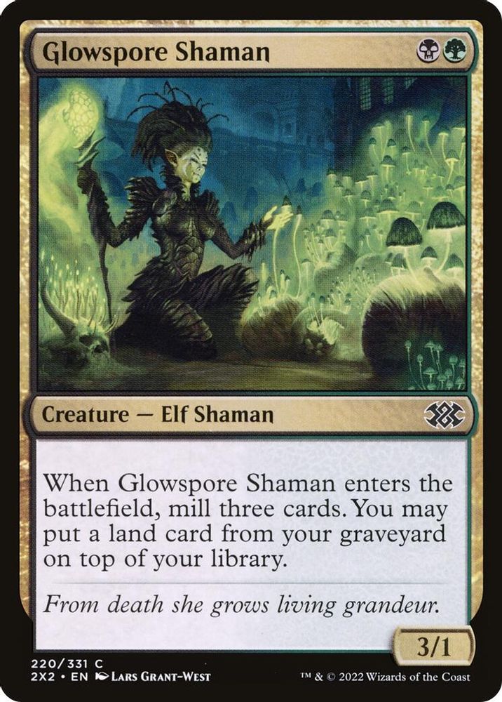 2022 Magic: The Gathering: Double Masters 2022 (2X2) - Glowspore Shaman (#220, Common) (, Near Mint)