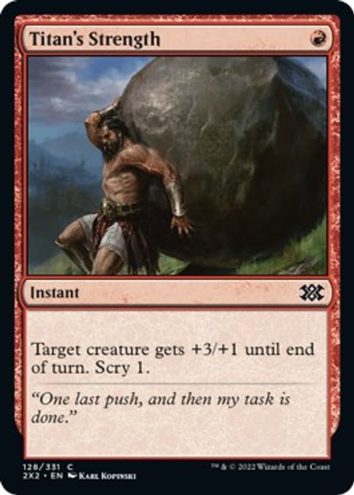 2022 Magic: The Gathering: Double Masters 2022 (2X2) - Titans Strength (#128, Common) (, Near Mint)