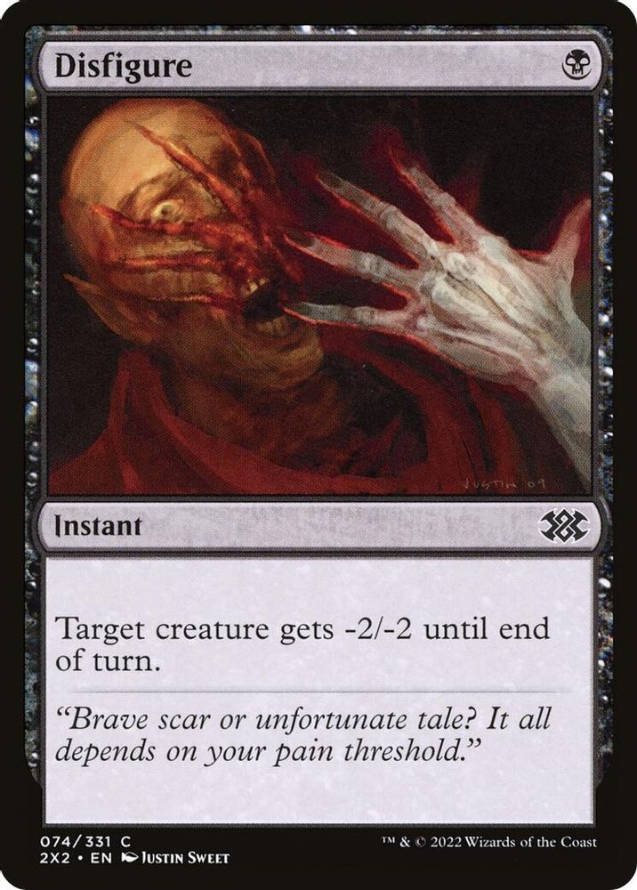 2022 Magic: The Gathering: Double Masters 2022 (2X2) - Disfigure (#74, Common) (, Near Mint)