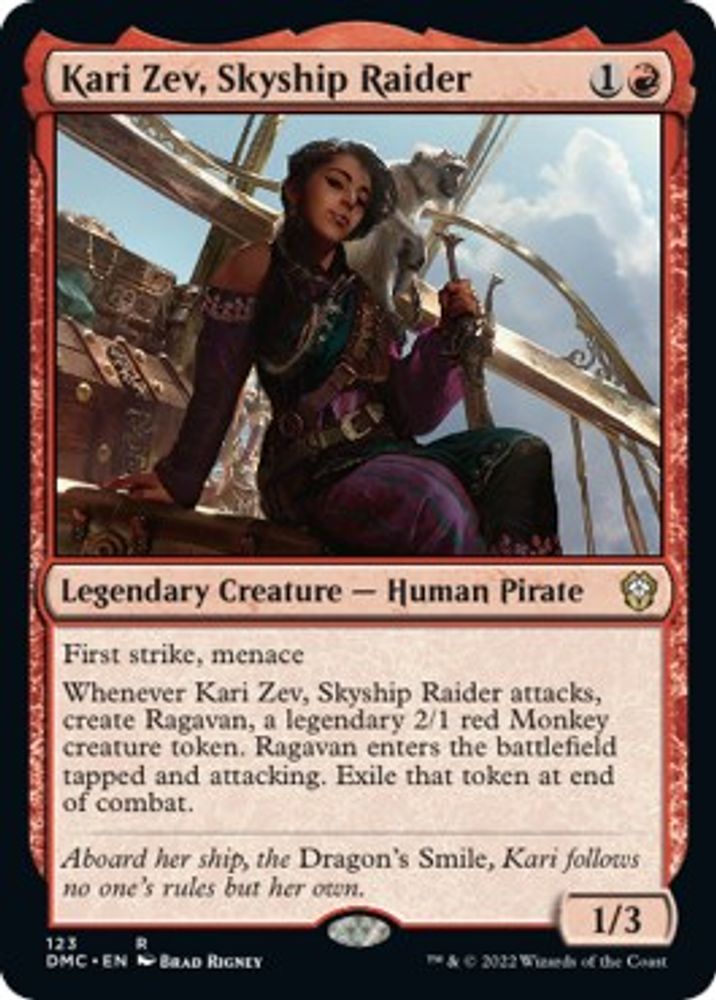 2022 Magic: The Gathering: Commander: Dominaria United (DMC) - Kari Zev Skyship Raider (#123, Rare) (, Near Mint)