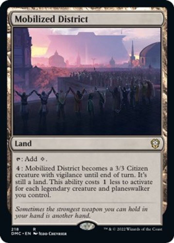 2022 Magic: The Gathering: Commander: Dominaria United (DMC) - Mobilized District (#218, Rare) (, Near Mint)