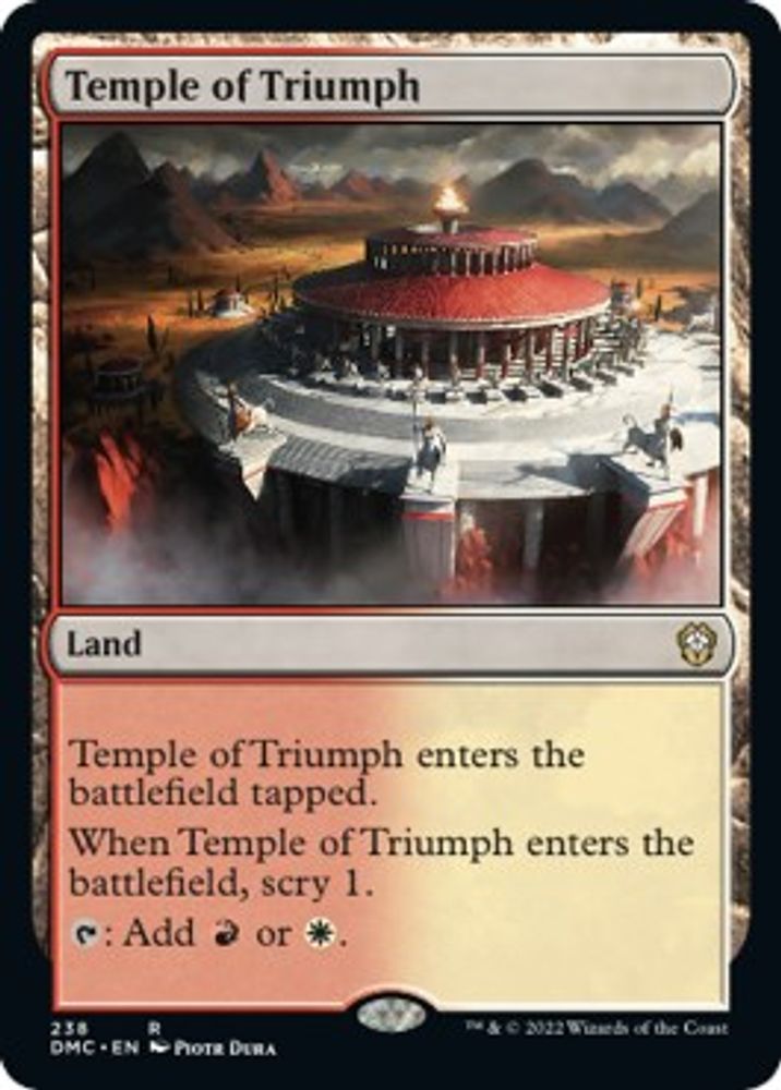 2022 Magic: The Gathering: Commander: Dominaria United (DMC) - Temple of Triumph (#238, Rare) (, Near Mint)