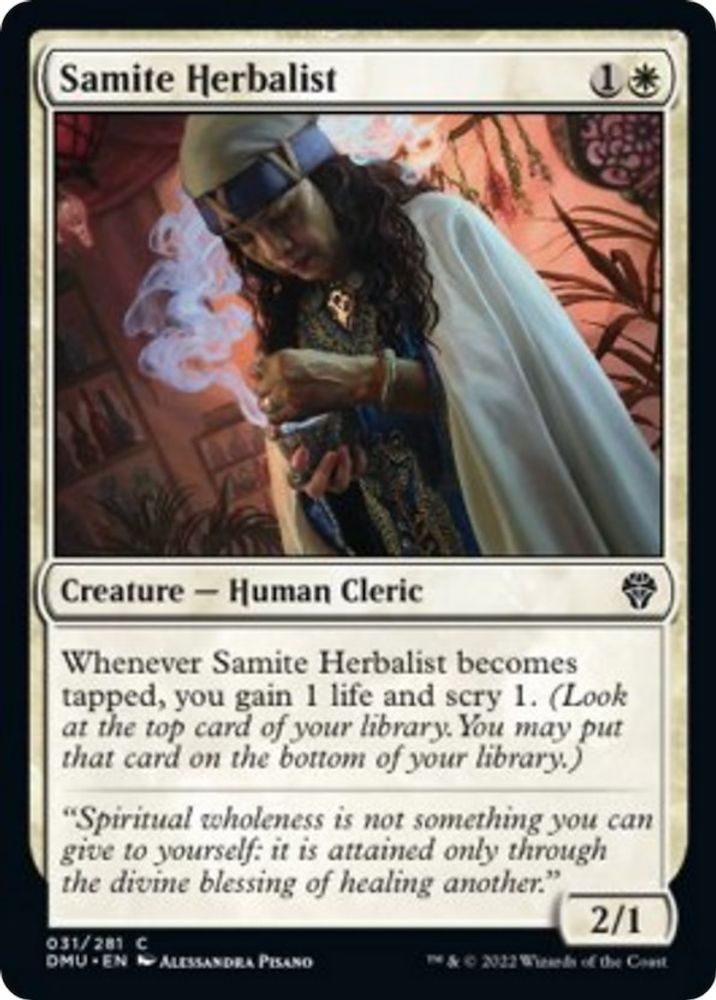 2022 Magic: The Gathering: Dominaria United (DMU) - Samite Herbalist (#31, Common) (, Near Mint)