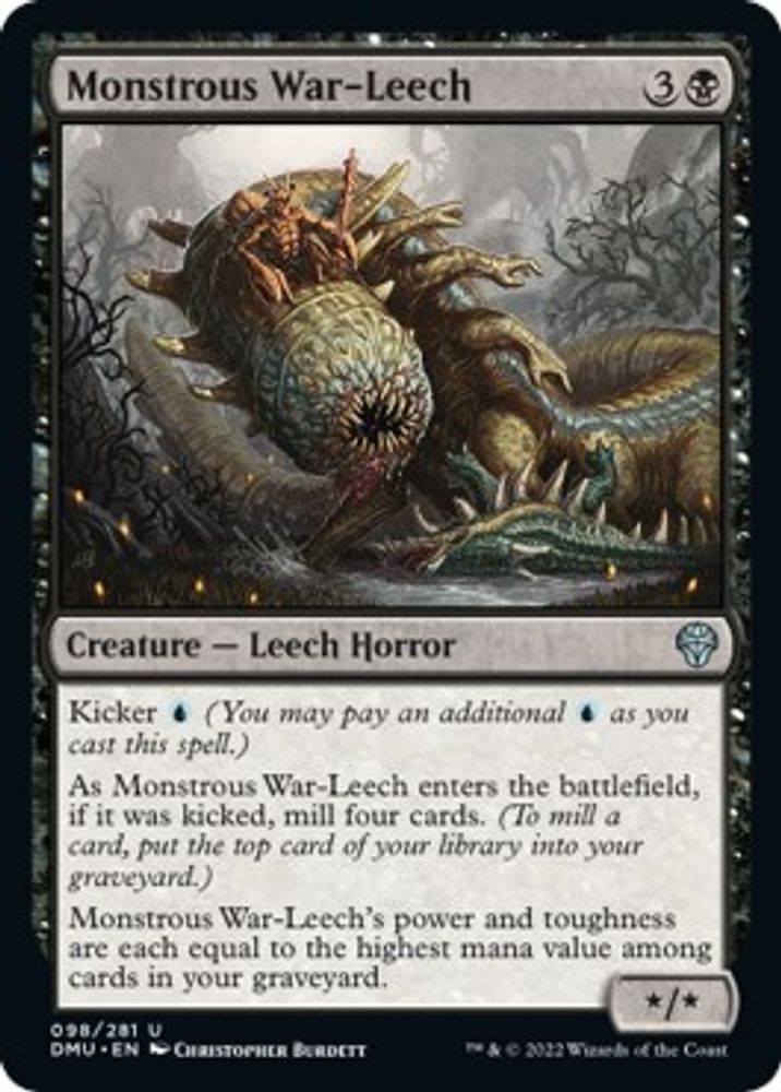 2022 Magic: The Gathering: Dominaria United (DMU) - Monstrous War Leech (#98, Uncommon) (, Near Mint)