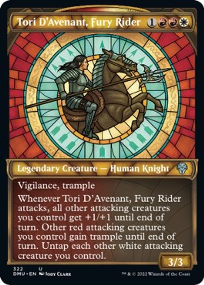 2022 Magic: The Gathering: Dominaria United (DMU) - Tori DAvenant Fury Rider Showcase (#322, Uncommon) (, Near Mint)