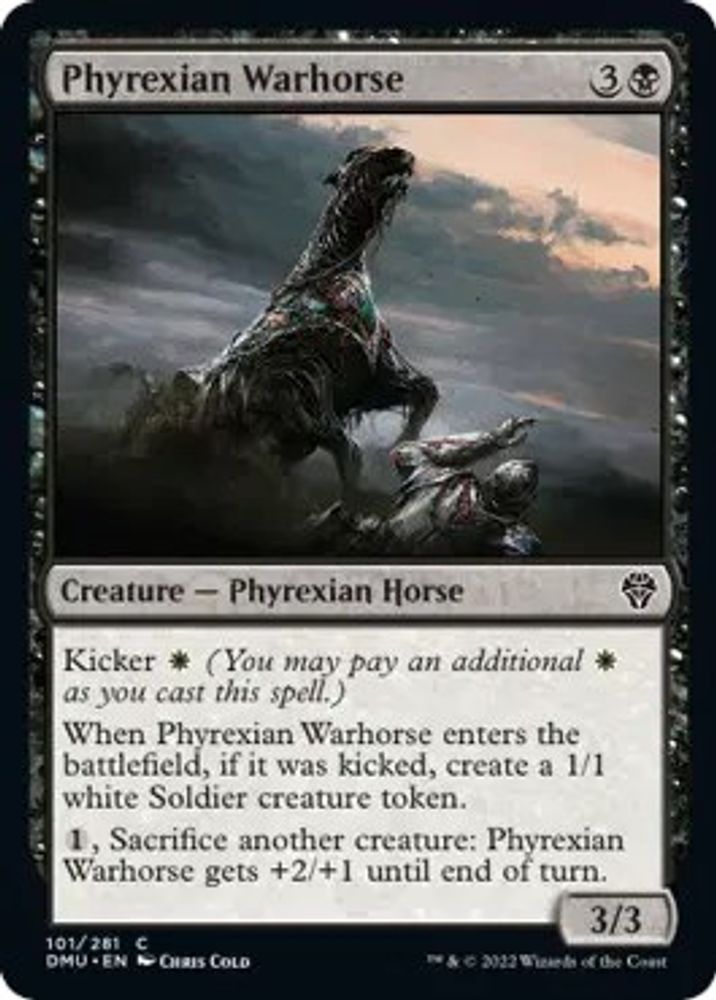 2022 Magic: The Gathering: Dominaria United (DMU) - Phyrexian Warhorse (#101, Common) (, Near Mint)