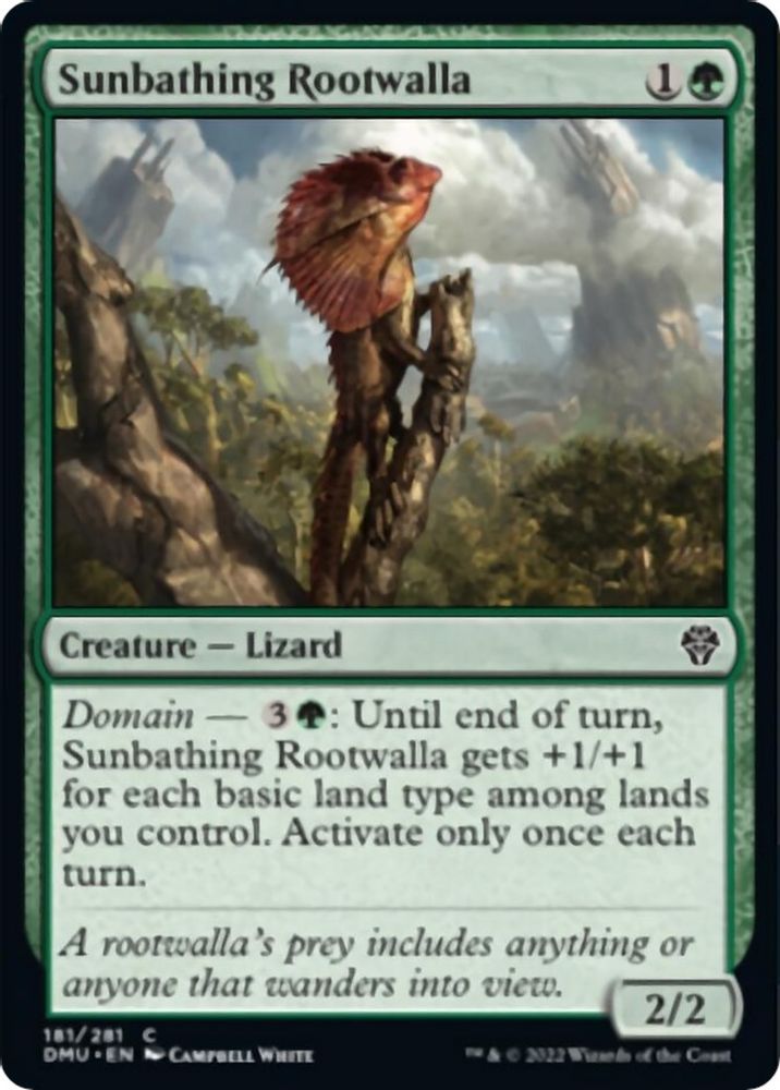 2022 Magic: The Gathering: Dominaria United (DMU) - Sunbathing Rootwalla (#181, Common)