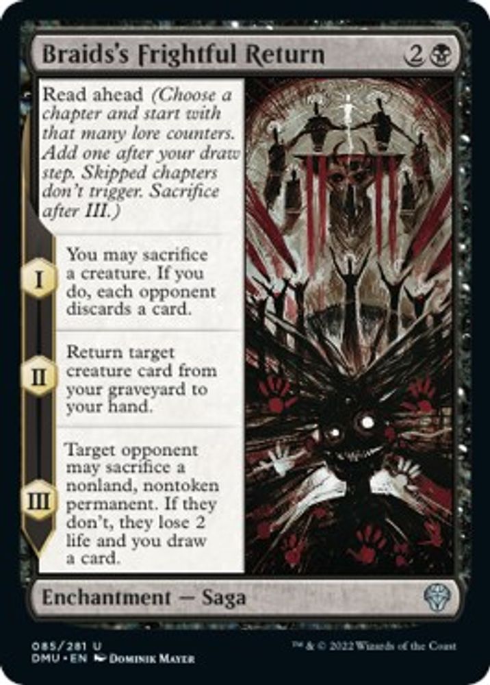 2022 Magic: The Gathering: Dominaria United (DMU) - Braidss Frightful Return (#85, Uncommon) (, Near Mint)