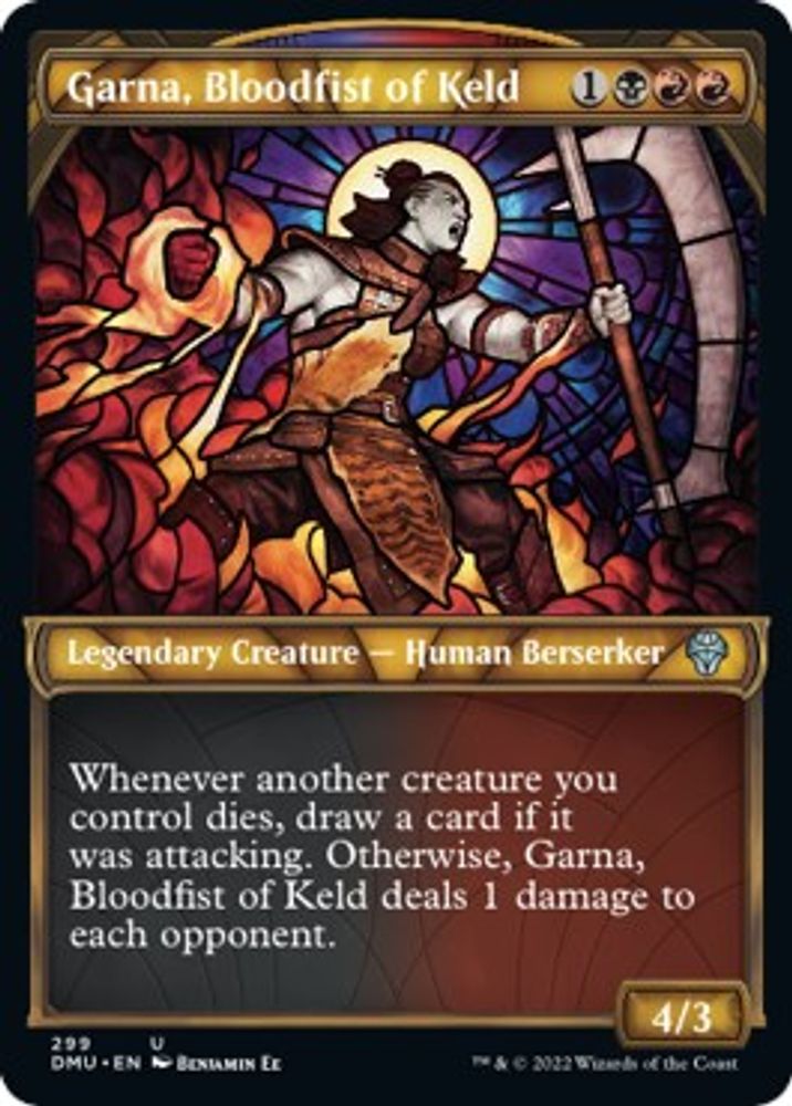 2022 Magic: The Gathering: Dominaria United (DMU) - Garna Bloodfist of Keld Showcase (#299, Uncommon) (Foil, Near Mint)