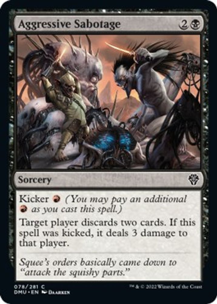 2022 Magic: The Gathering: Dominaria United (DMU) - Aggressive Sabotage (#78, Common) (, Near Mint)