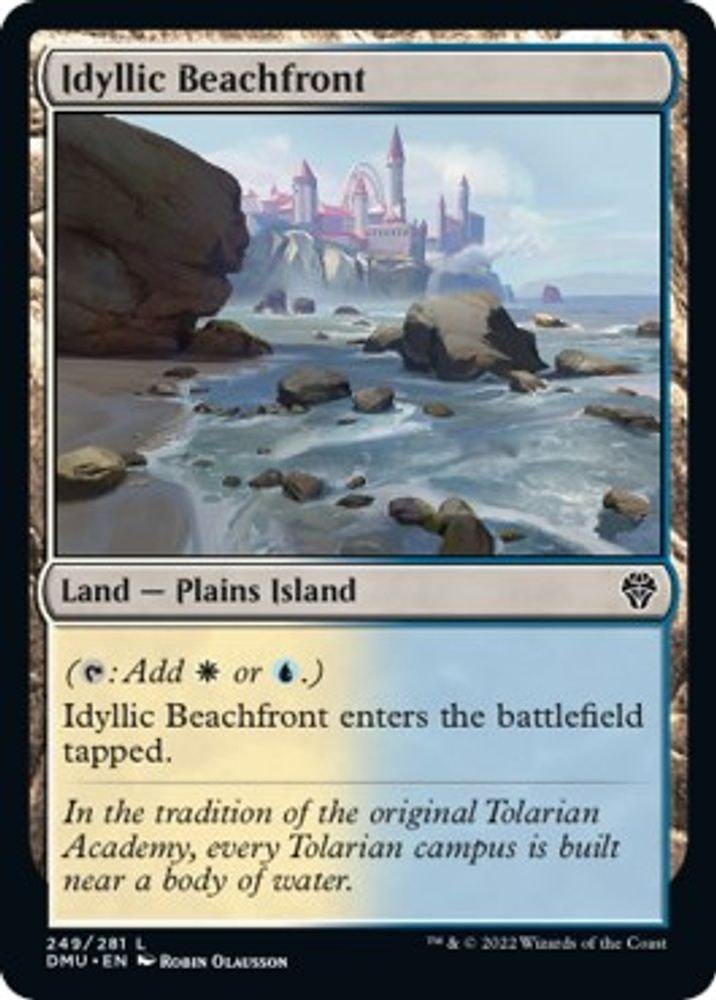 2022 Magic: The Gathering: Dominaria United (DMU) - Idyllic Beachfront (#249, Land) (, Near Mint)