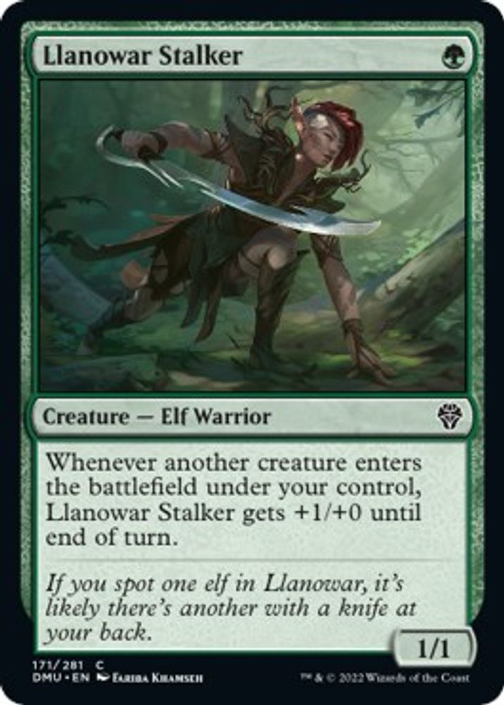 2022 Magic: The Gathering: Dominaria United (DMU) - Llanowar Stalker (#171, Common) (, Near Mint)