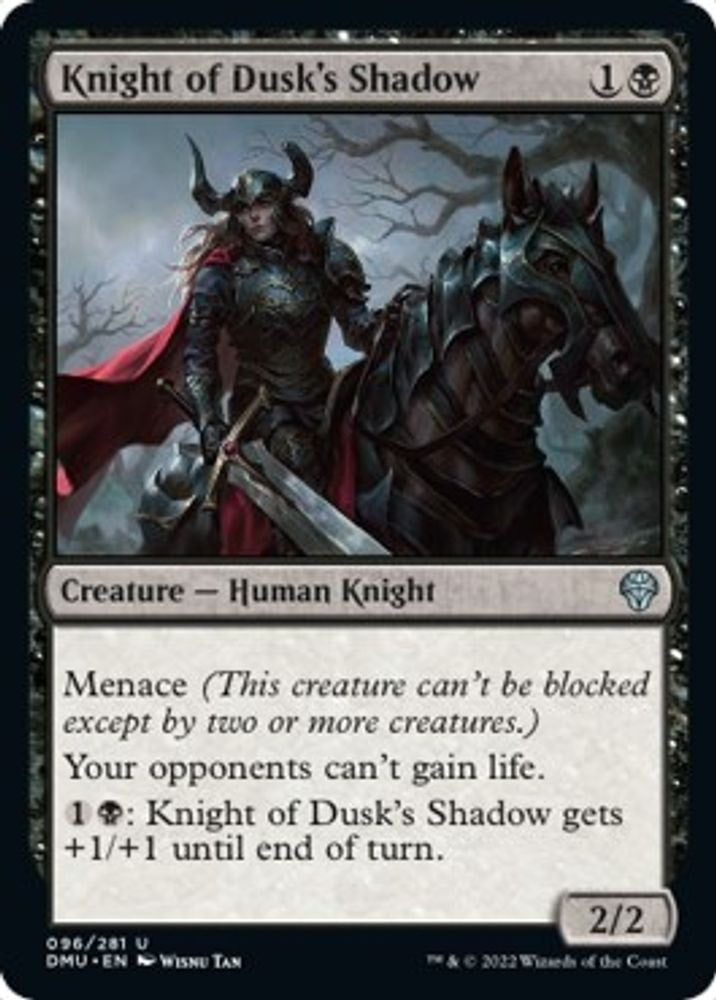 2022 Magic: The Gathering: Dominaria United (DMU) - Knight of Dusks Shadow (#96, Uncommon) (, Near Mint)
