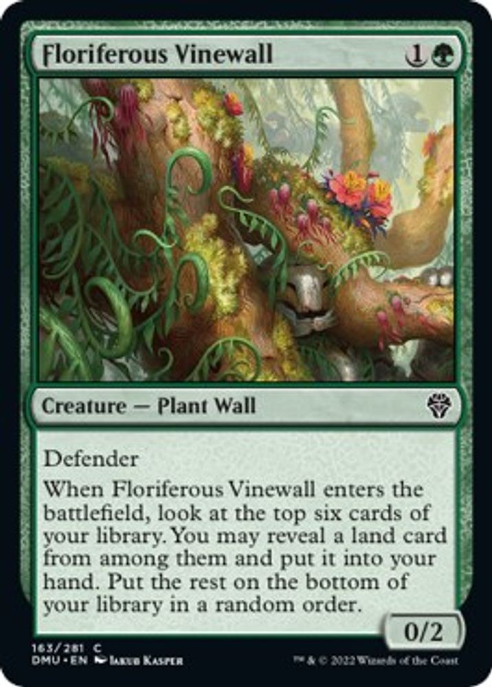 2022 Magic: The Gathering: Dominaria United (DMU) - Floriferous Vinewall (#163, Common) (, Near Mint)
