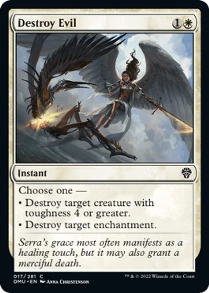 2022 Magic: The Gathering: Dominaria United (DMU) - Destroy Evil (#17, Common) (, Near Mint)