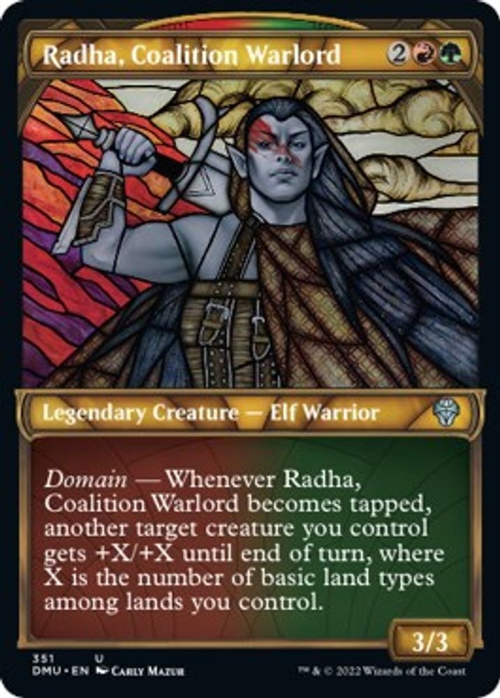 2022 Magic: The Gathering: Dominaria United (DMU) - Radha Coalition Warlord Textured Foil (#351, Uncommon) (Foil, Near Mint)