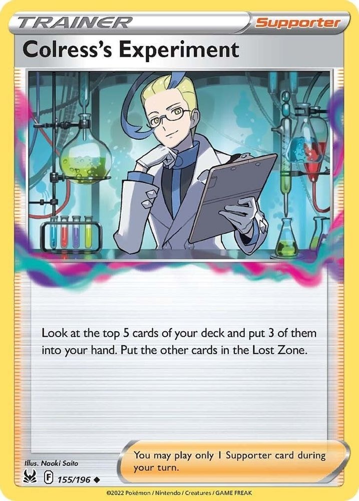 2022 Pokemon: SWSH11: Lost Origin (SWSH11) - Colress's Experiment (#155/196, Uncommon) (Reverse Holofoil, Near Mint)