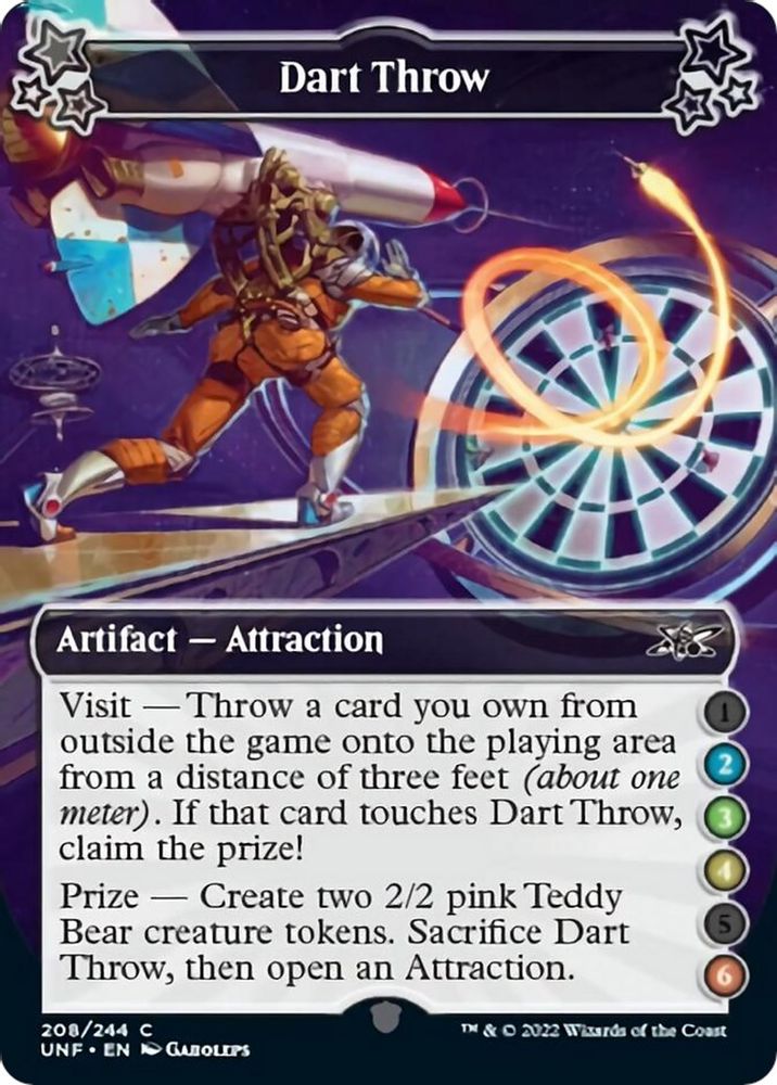 2022 Magic: The Gathering: Unfinity (UNF) - Dart Throw 2 3 4 6 (#208a, Common) (, Near Mint)