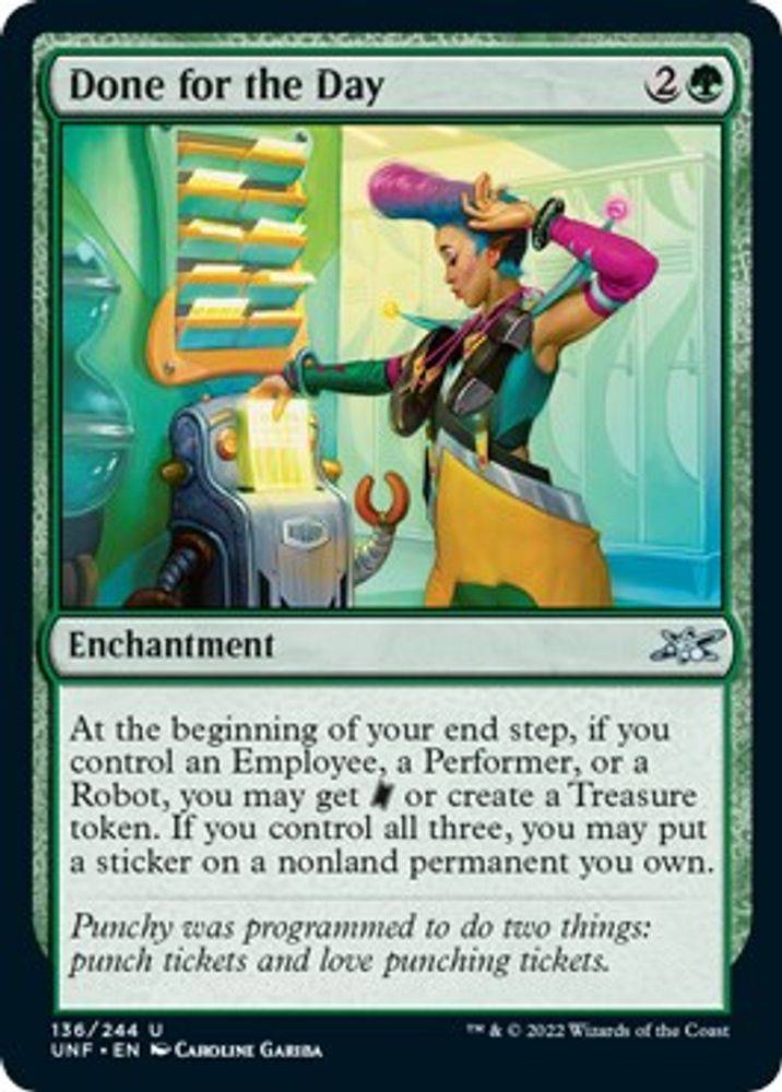 2022 Magic: The Gathering: Unfinity (UNF) - Done for the Day (#136, Uncommon) (, Near Mint)