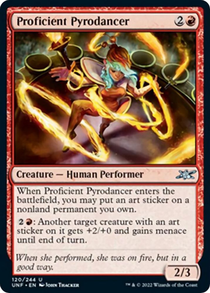 2022 Magic: The Gathering: Unfinity (UNF) - Proficient Pyrodancer (#120, Uncommon) (, Near Mint)