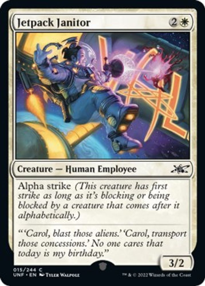 2022 Magic: The Gathering: Unfinity (UNF) - Jetpack Janitor (#15, Common) (, Near Mint)