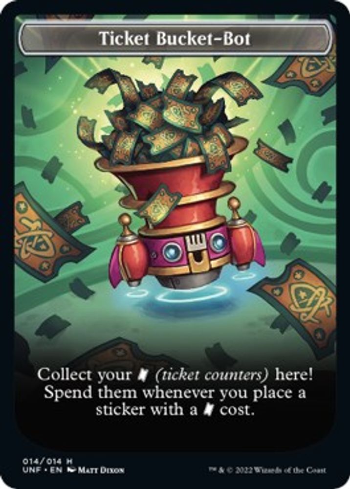 2022 Magic: The Gathering: Unfinity (UNF) - Ticket Bucket Bot Token (#14, T) (, Near Mint)