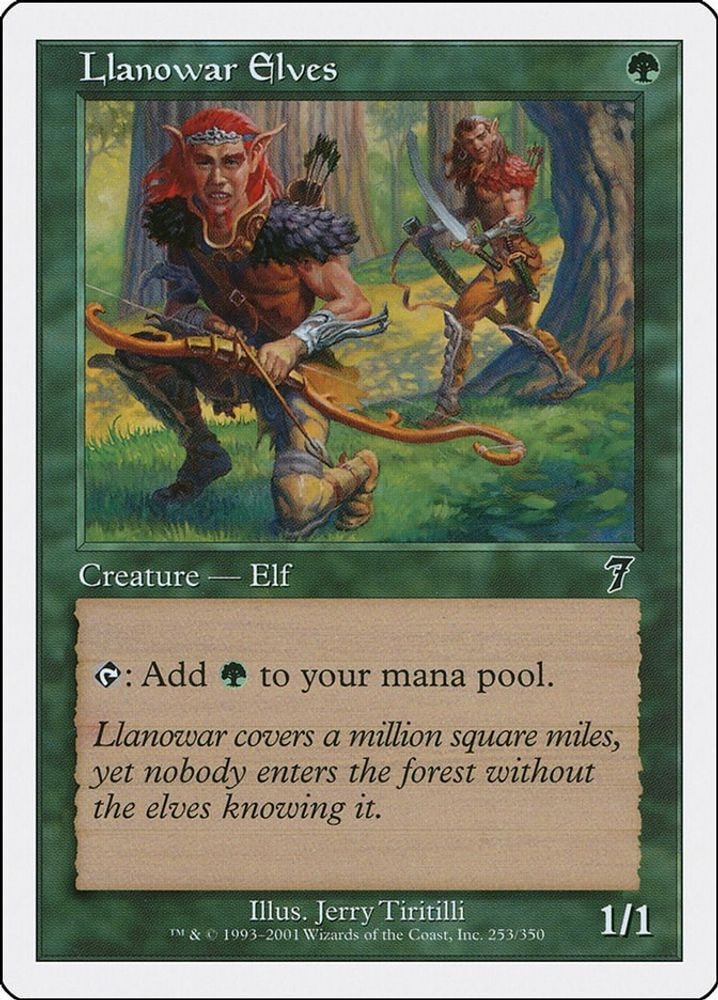 2001 Magic: The Gathering: 7th Edition (7ED) - Llanowar Elves (#253, Common) (, Lightly Played)