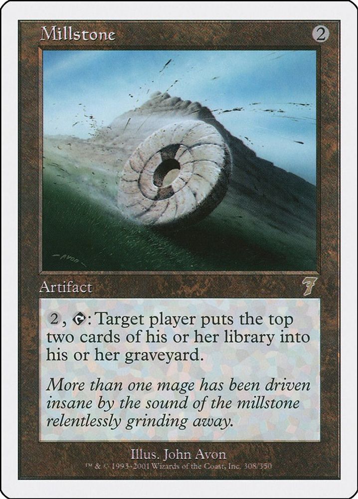 2001 Magic: The Gathering: 7th Edition (7ED) - Millstone (#308★, Rare) (, Near Mint)