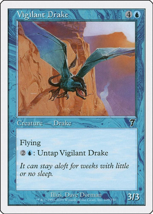 2001 Magic: The Gathering: 7th Edition (7ED) - Vigilant Drake (#109★, Common) (, Near Mint)