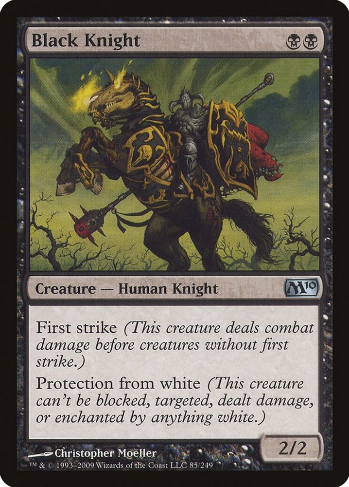 2009 Magic: The Gathering: Magic 2010 (M10) (M10) - Black Knight (#85, Uncommon) (, Near Mint)