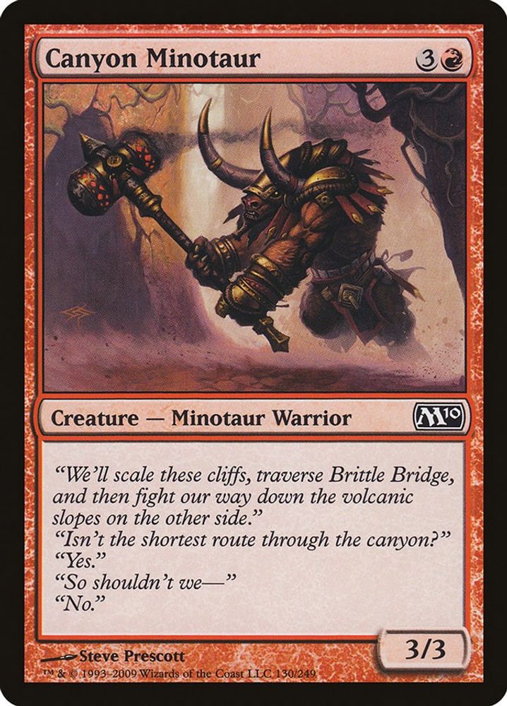 2009 Magic: The Gathering: Magic 2010 (M10) (M10) - Canyon Minotaur (#130, Common) (, Near Mint)