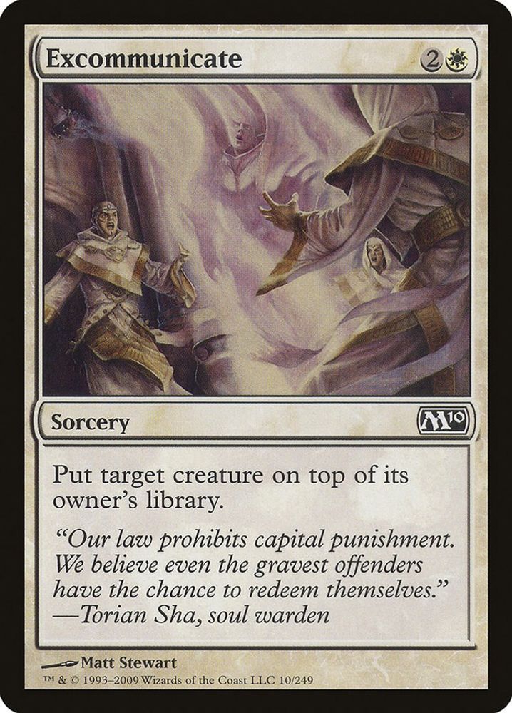 2009 Magic: The Gathering: Magic 2010 (M10) (M10) - Excommunicate (#10, Common) (, Near Mint)
