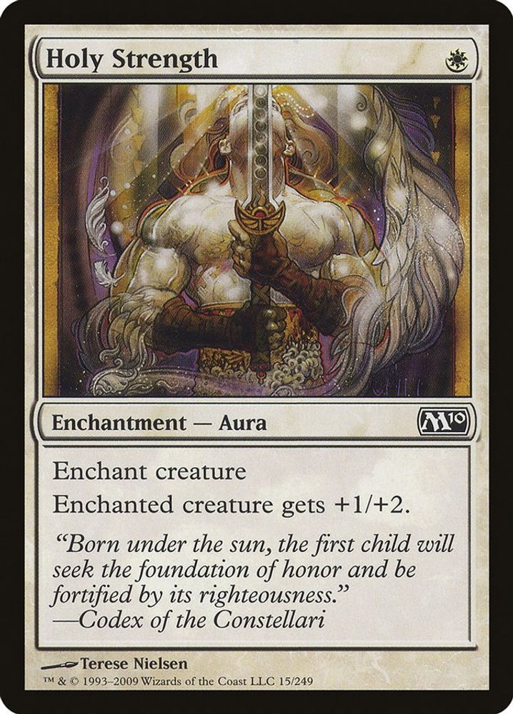2009 Magic: The Gathering: Magic 2010 (M10) (M10) - Holy Strength (#15, Common) (, Near Mint)