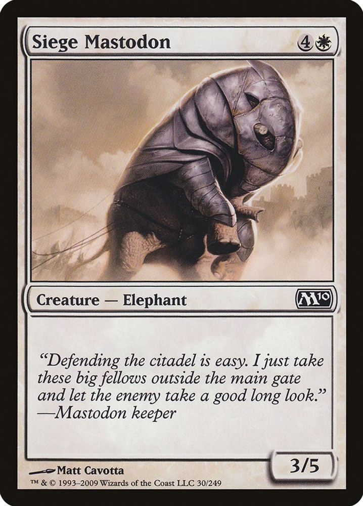 2009 Magic: The Gathering: Magic 2010 (M10) (M10) - Siege Mastodon (#30, Common) (, Near Mint)