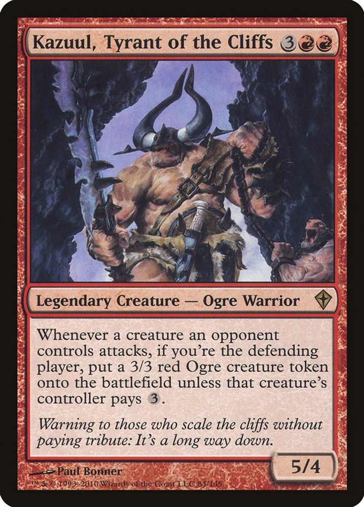 2010 Magic: The Gathering: Worldwake (WWK) - Kazuul Tyrant of the Cliffs (#84, Rare) (, Near Mint)