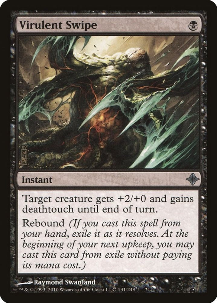 2010 Magic: The Gathering: Rise of the Eldrazi (ROE) - Virulent Swipe (#131, Uncommon) (, Near Mint)