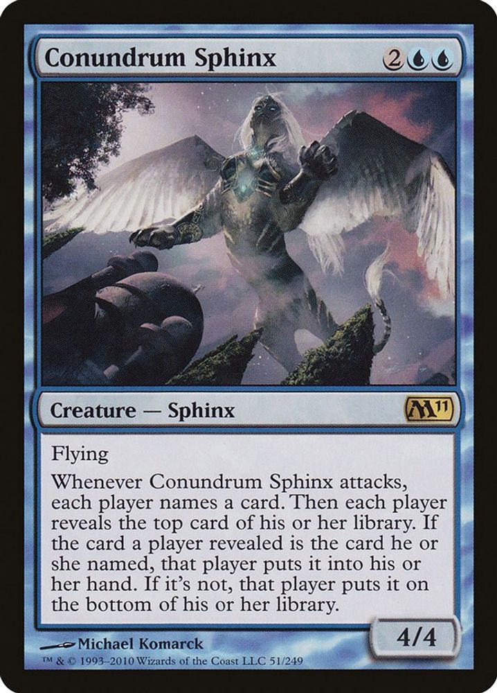 2010 Magic: The Gathering: Magic 2011 (M11) (M11) - Conundrum Sphinx (#51, Rare) (Foil, Near Mint)