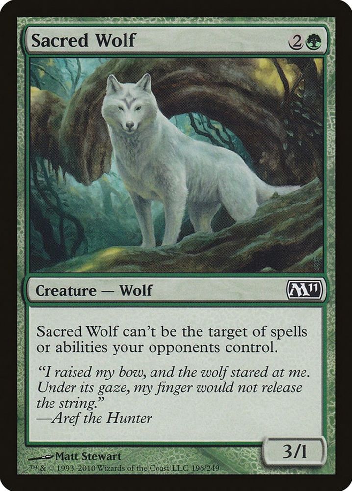 2010 Magic: The Gathering: Magic 2011 (M11) (M11) - Sacred Wolf (#196, Common) (, Near Mint)