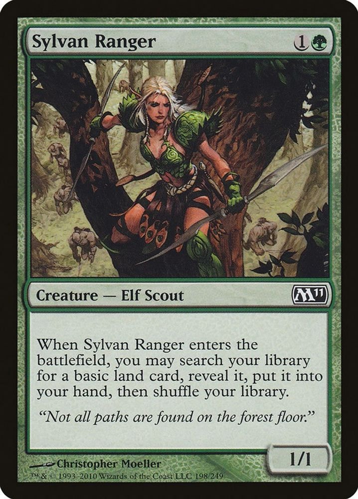 2010 Magic: The Gathering: Magic 2011 (M11) (M11) - Sylvan Ranger (#198, Common) (, Near Mint)