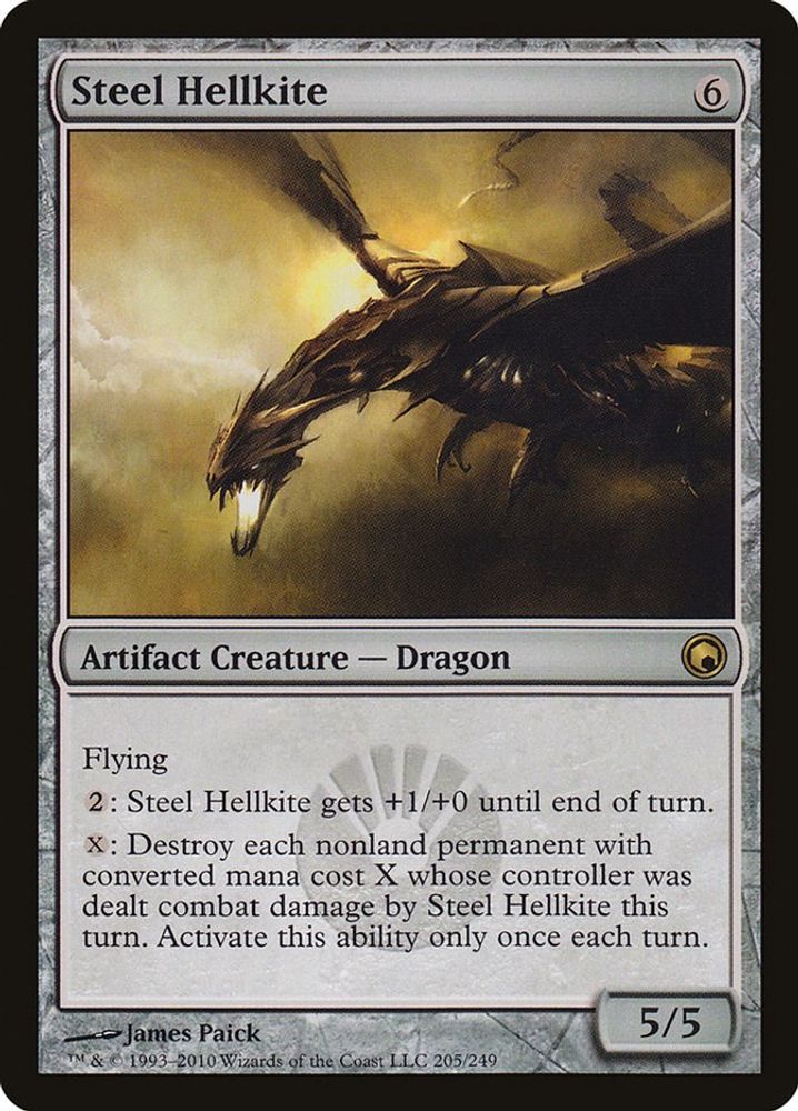 2010 Magic: The Gathering: Scars of Mirrodin (SOM) - Steel Hellkite (#205, Rare) (, Near Mint)