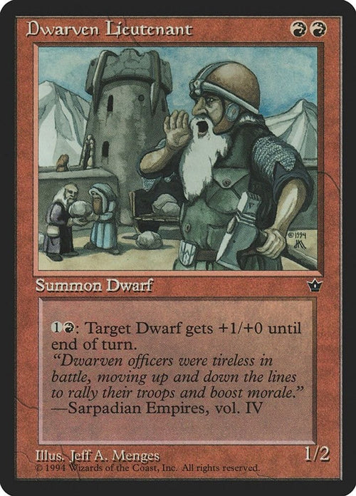 1994 Magic: The Gathering: Fallen Empires (FEM) - Dwarven Lieutenant (#52, Uncommon) (, Near Mint)