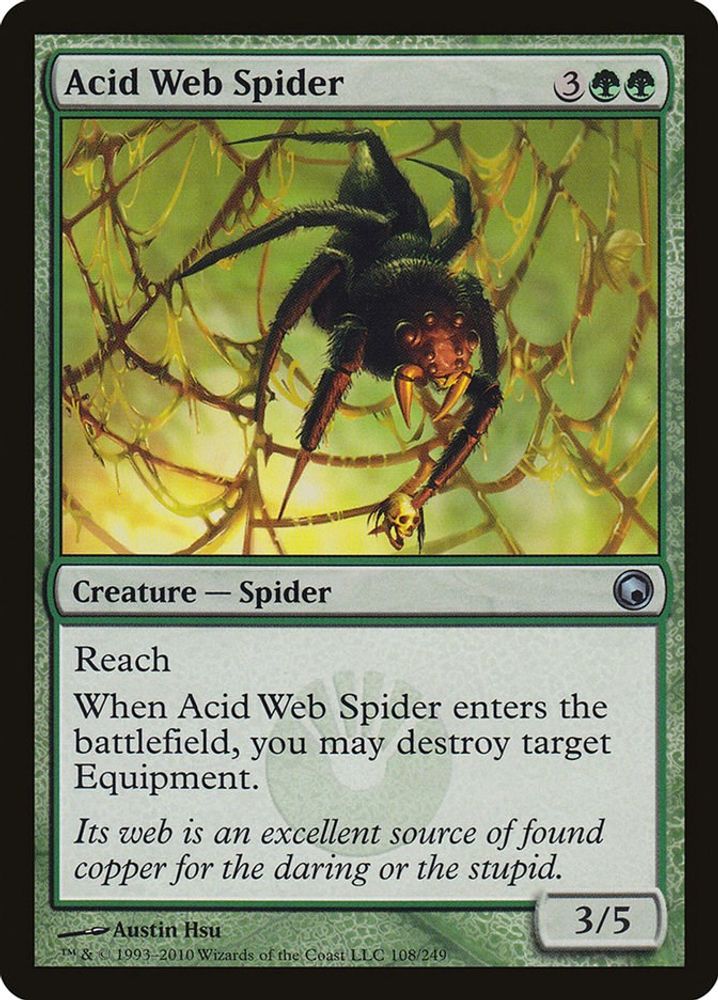 2010 Magic: The Gathering: Scars of Mirrodin (SOM) - Acid Web Spider (#108, Uncommon) (Foil, Near Mint)