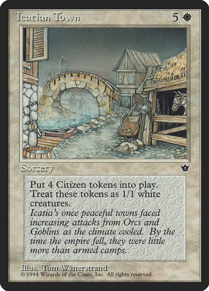 1994 Magic: The Gathering: Fallen Empires (FEM) - Icatian Town (#15, Rare) (, Near Mint)