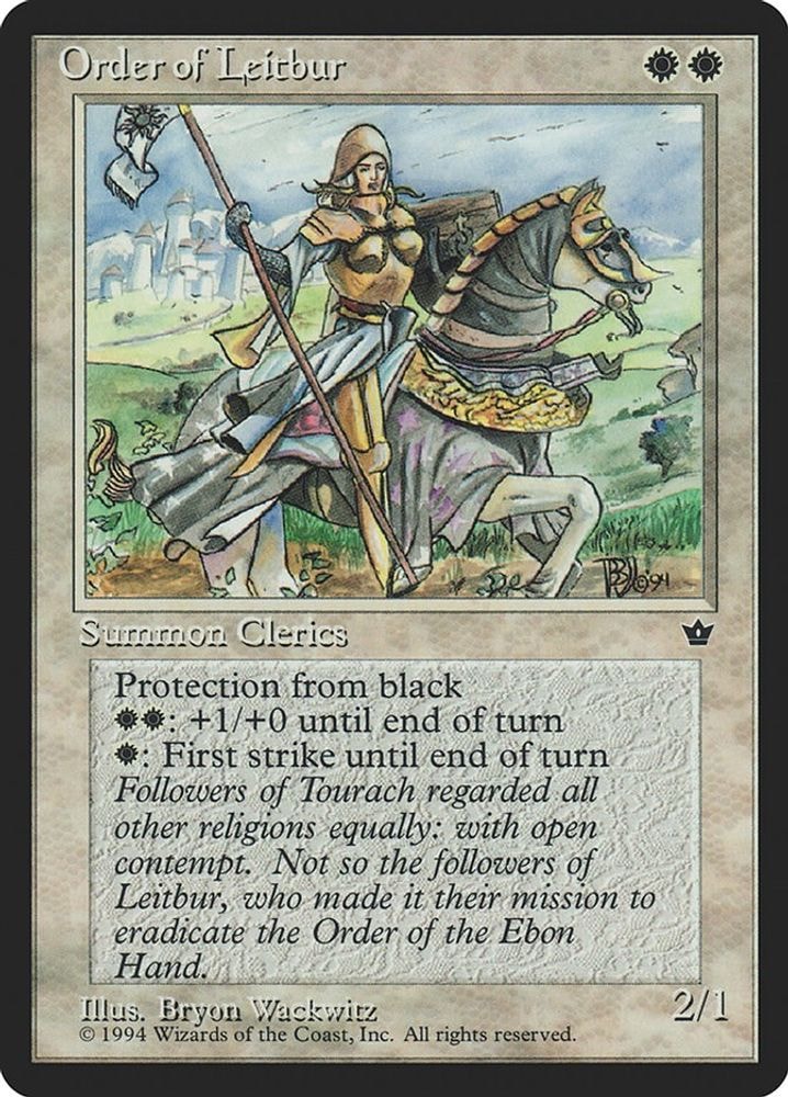 1994 Magic: The Gathering: Fallen Empires (FEM) - Order of Leitbur (Wackwitz) (Facing Right) (#16a, Common) (, Near Mint)
