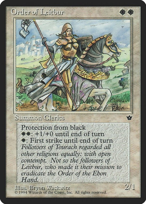 1994 Magic: The Gathering: Fallen Empires (FEM) - Order of Leitbur (Wackwitz) (Facing Right) (#16a, Common) (, Near Mint)