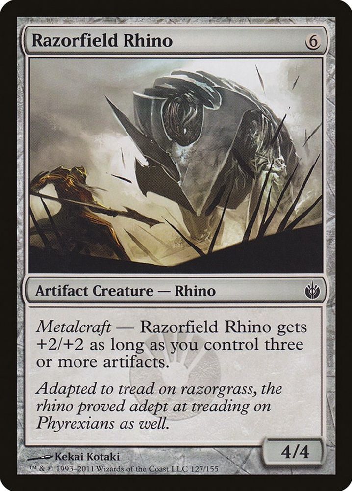2011 Magic: The Gathering: Mirrodin Besieged (MBS) - Razorfield Rhino (#127, Common) (, Near Mint)