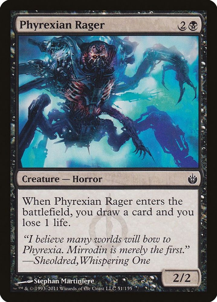 2011 Magic: The Gathering: Mirrodin Besieged (MBS) - Phyrexian Rager (#51, Common) (, Near Mint)