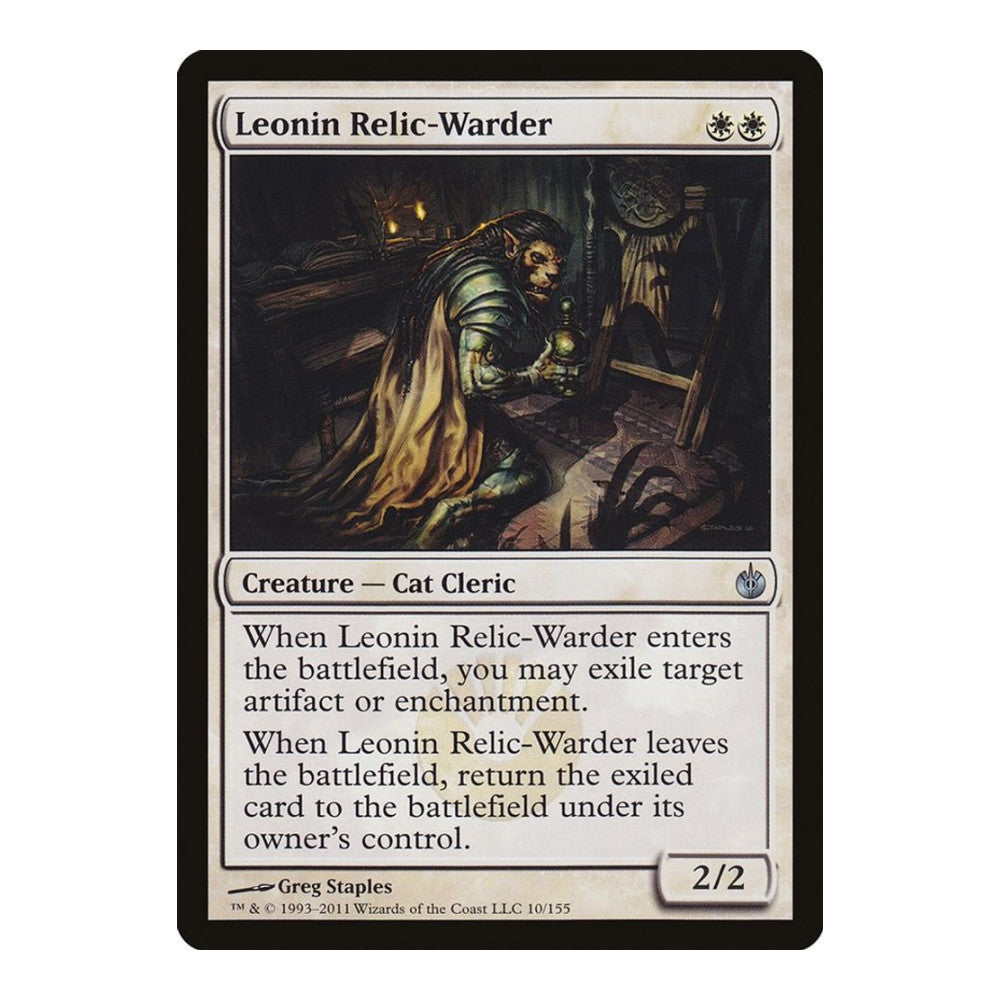 2011 Magic: The Gathering: Mirrodin Besieged (MBS) - Leonin Relic Warder (#10, Uncommon) (, Near Mint)